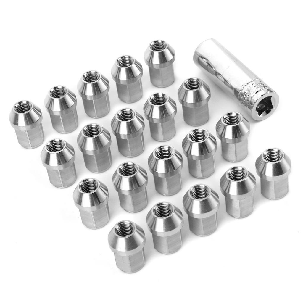 20pcs Stainless Steel Wheel Lug Nuts M12x1.5 Thread Universal Auto Car Accessories