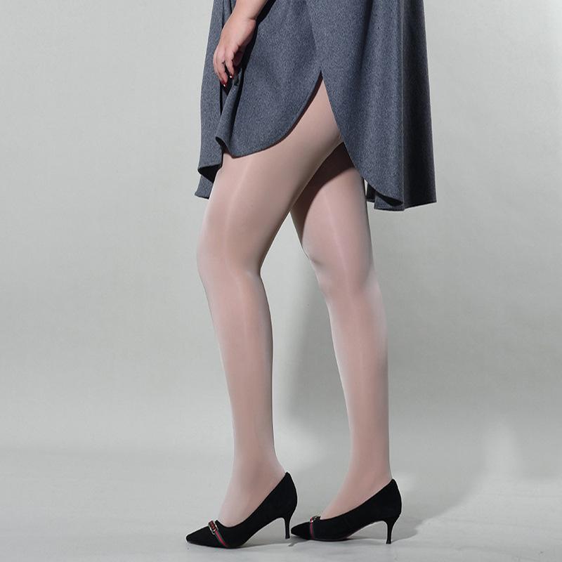 Plus Size Stockings For Women 6d Thin Oil Shiny Smooth Open Crotch Pantyhose 150kg Ultra Elastic Transparent Seamless Sockings