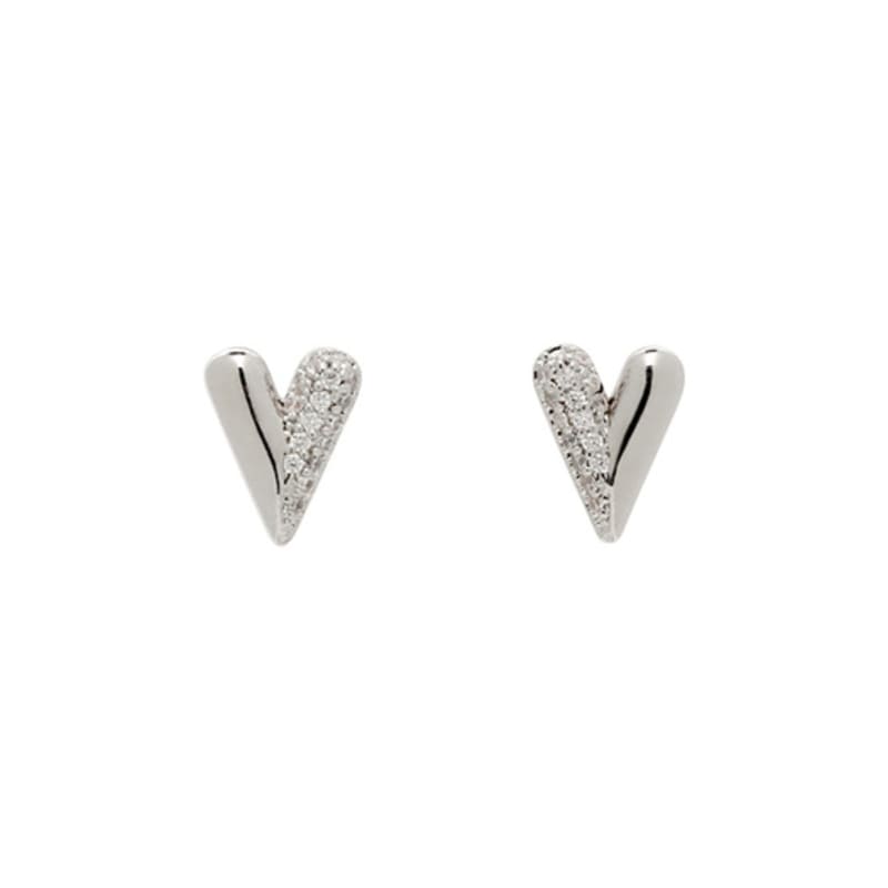 JYDDM 925 Half and Half Heart Earrings