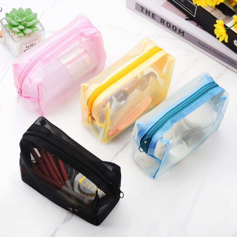 Nylon Mesh Cosmetic Bag Storage Lipstick Bag Earphone Data Cable Storage Bag Portable Travel Storage Bag