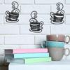 3Pcs Art Wall Hanging Metal Background Pendant Crafts Coffee Cup Wall Decoration  Gift