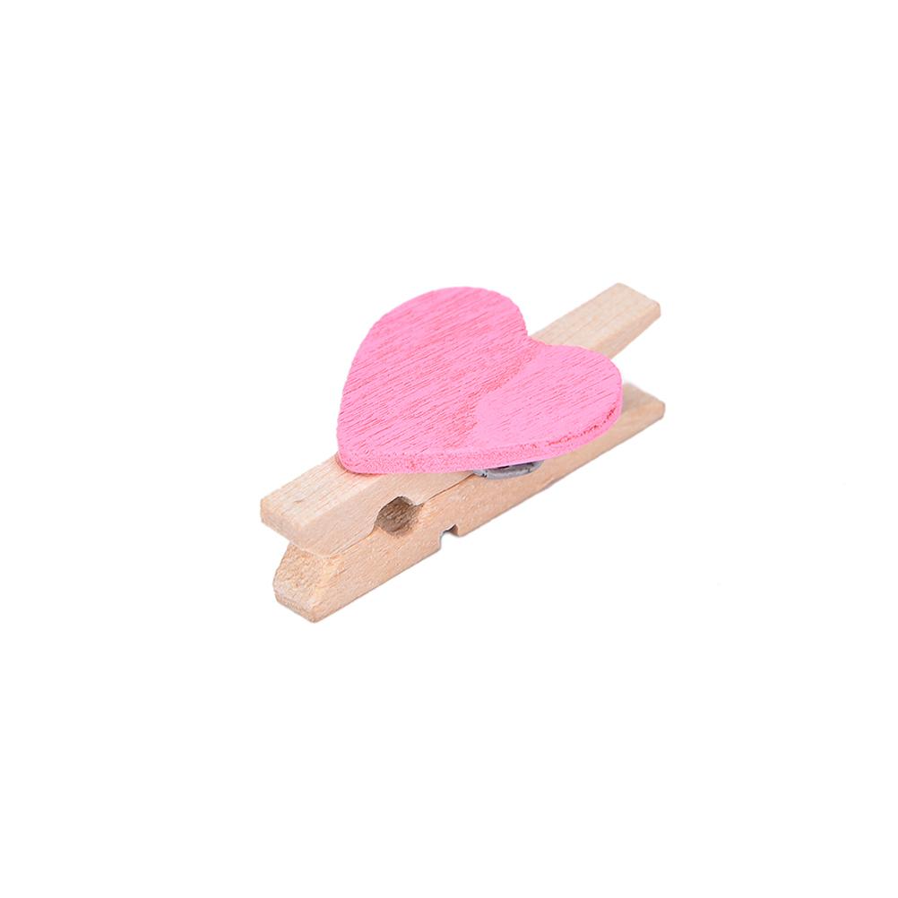 Clothespin Office Supplies Craft Clips DIY Clothes Paper Peg Clothespin Colored Mini Love Heart Wooden 20pcs 3.5x0.7cm Wood