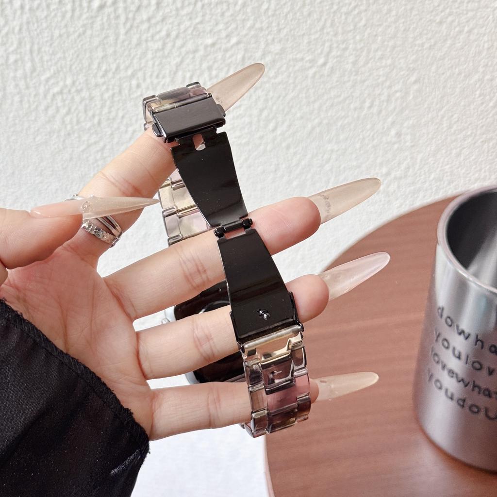 Colorful Lightweight Resin Strap for Apple Watch Ultra 49 46 45 44 42-38mm Elegant Women's Watch Band for Iwatch S11/10/9/8/SE-1