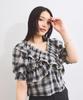 Blouse Frill Check Black [BIS] [2-Way] Blouse, Women's, (02)