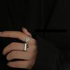 Elegant Silver Plated Geometric Wave Design Ring For Women With Fit Adjustable