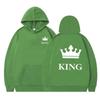 Women's Crown Print Loose Hoodie - Thickened Autumn/Winter Pullover