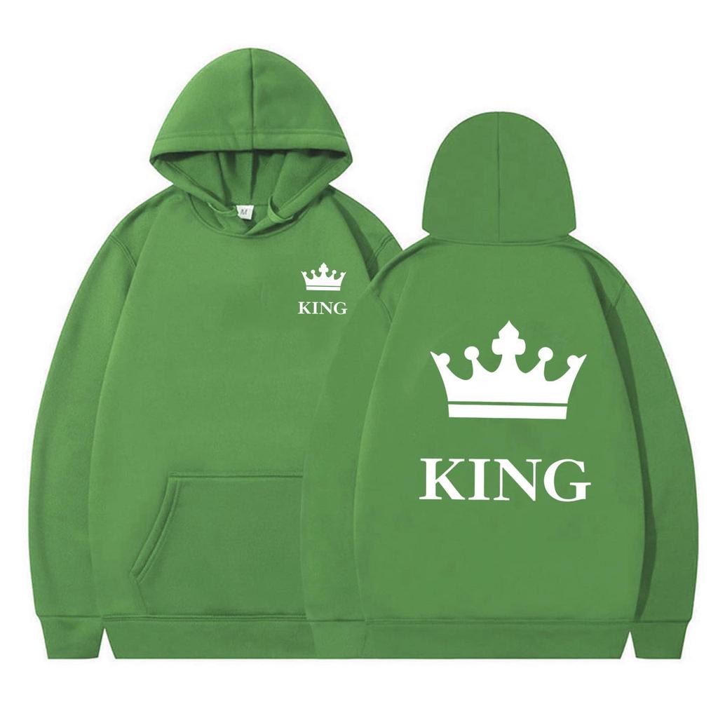 Women's Crown Print Loose Hoodie - Thickened Autumn/Winter Pullover