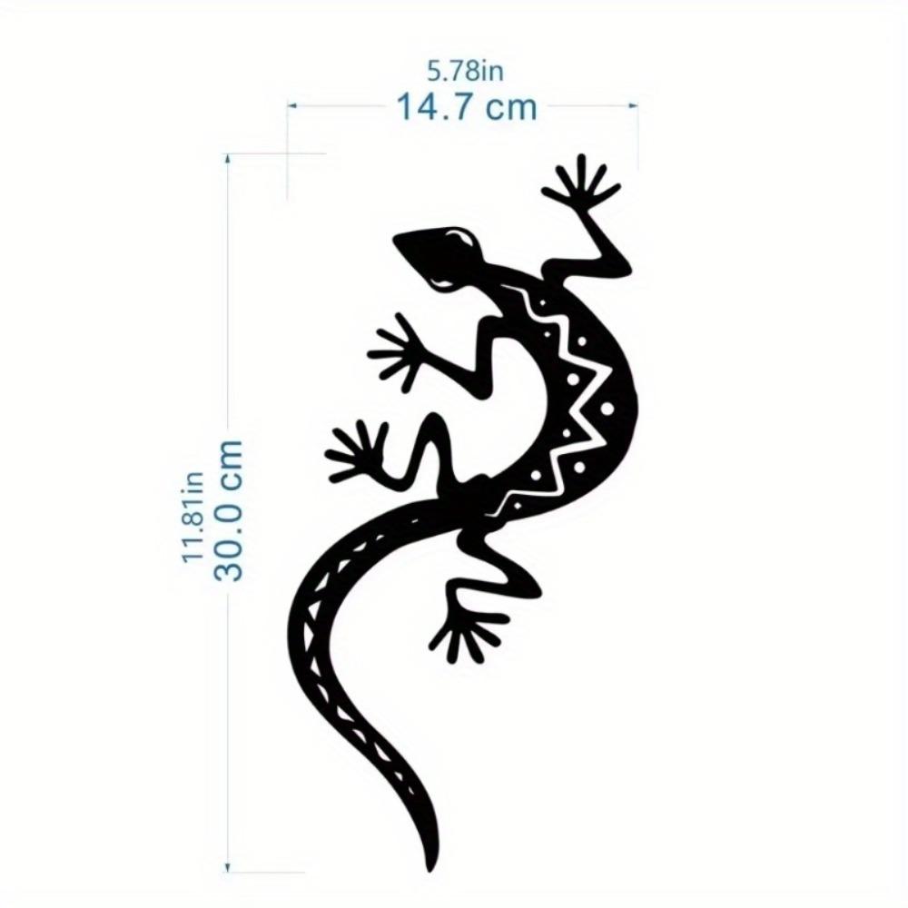 Metal Gecko 3D Wall Art Lizard Silhouette Home Decor Bedroom Living Room