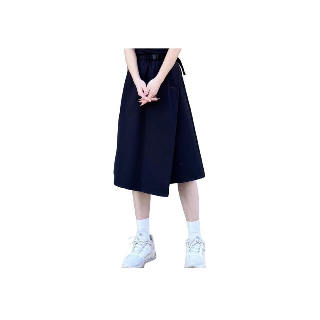 Anta Fashion Quick-Dry Sports Slimming Irregular Casual Long Skirt Women Skirts Basic-Black 162427208-3
