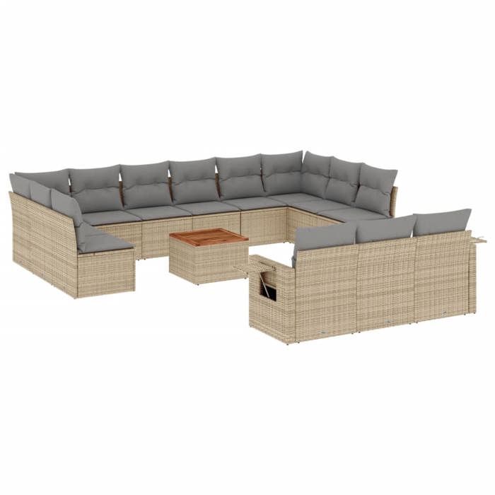 VidaXL Salon de Jardin avec Coussins 14 pcs, Canapés de Terrasse, Ensemble de Meubles de Patio, Mobilier d'Extérieur, 3257137