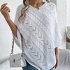 Women's Cable Knit Cape Sweater Oversized Open Front Poncho Coat Casual Solid Color