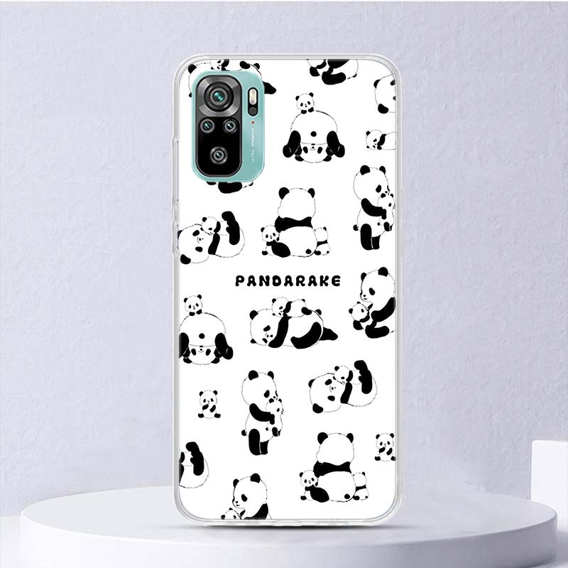 Kreslený Roztomilý Panda Měkký Kryt Pro Xiaomi Redmi Note 11S 10S 11 10 Kryt Telefonu 11T 11E Pro 9 9S 8 8T 9T 7 6 5 4X Skořepina Coque