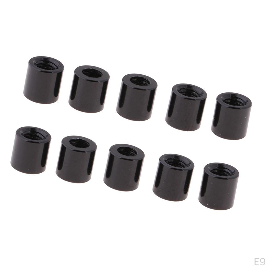 10 Pieces 5MM / 12MM Black Sleeve Screws Aluminum Alloy Tube Spacer