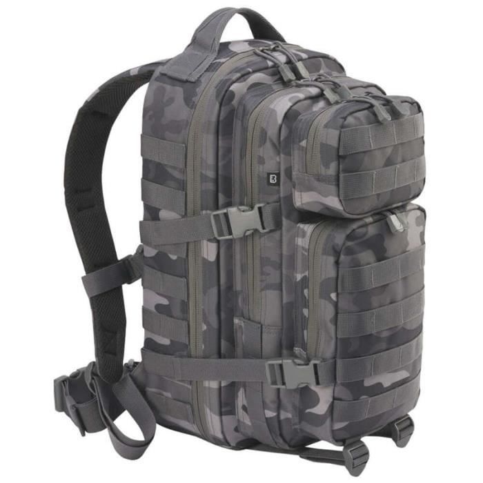 Sac à dos tactique us cooper 25l - brandit - gris camo - polyester - molle / pals - 4 chambres