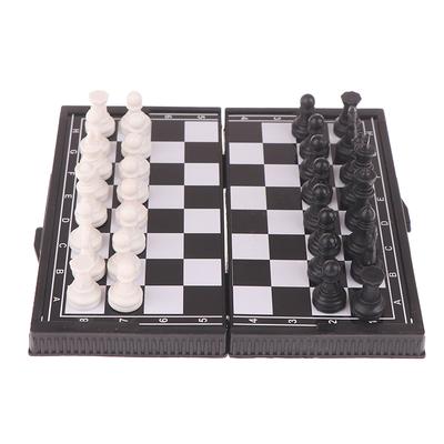 1 Set Mini Magnetic Chess Outdoor Strategy Game Folding Magnetic Plastic Chessboard Board Game Portable Kid Education Toy