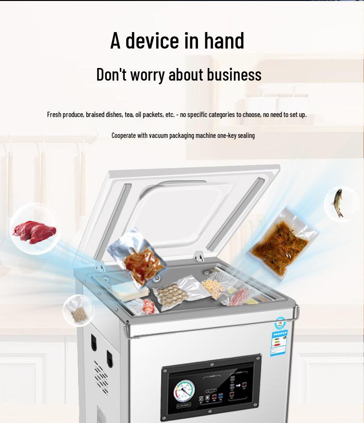 Fully Automatic Dual-Use Vacuum Sealer for Dry & Wet Food Preservation, Single Chamber
