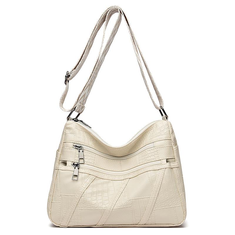 

Сумка для людей среднего и пожилого возраста. Мягкая кожаная сумка через плечо для людей среднего возраста. Вместительная сумка для бабушки. бежевый