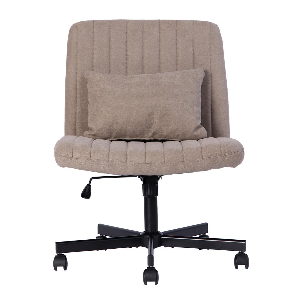 Modern Home Office – Height-Adjustable Swivel Chair without Armrests with Quiet Casters & Cushion – Elegant Fabric Chair for Study & Living Room