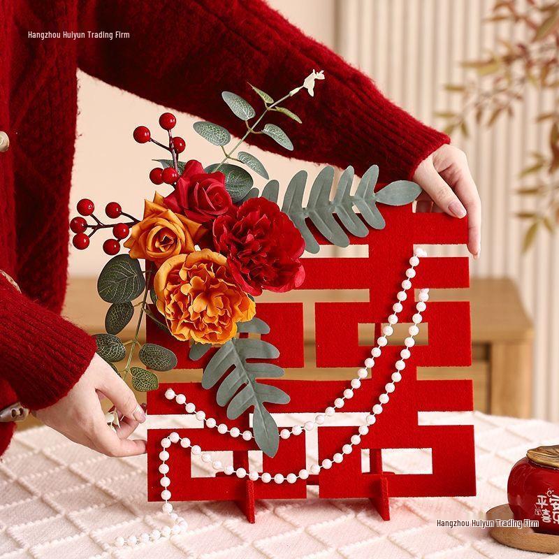 Wedding Xi Character Ornament Set: Engagement and Banquet Decorations for Wedding Rooms and Table Settings