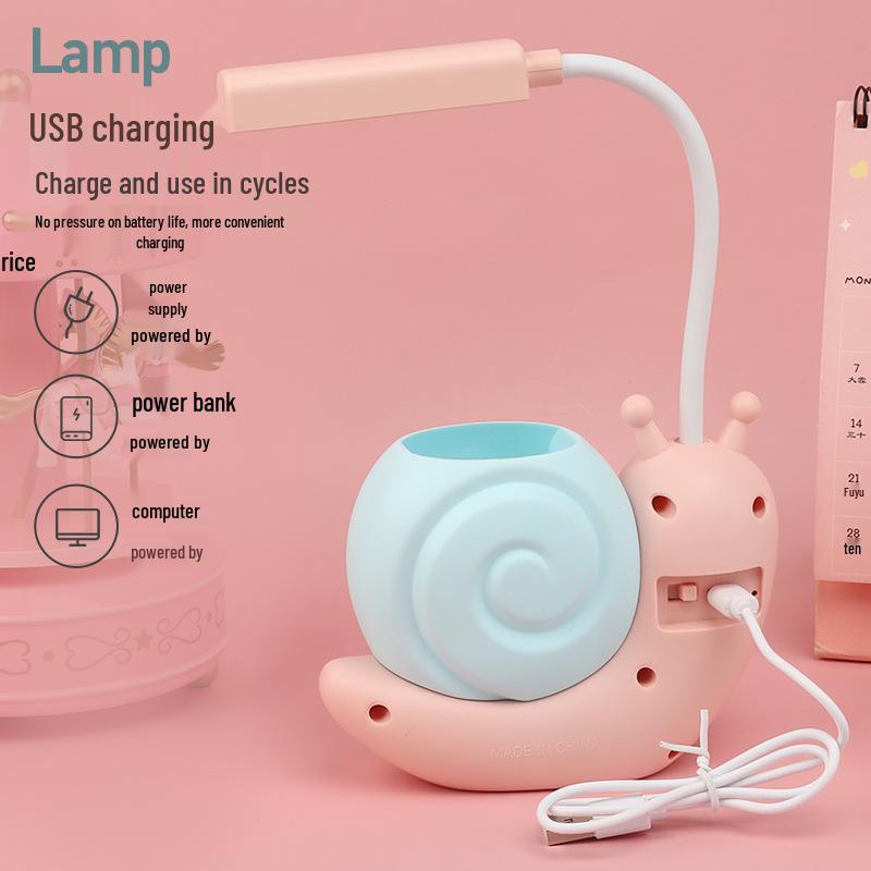 Cartoon Snail USB Folding Desk Lamp - Eye Protection Study and Bedroom Night Light