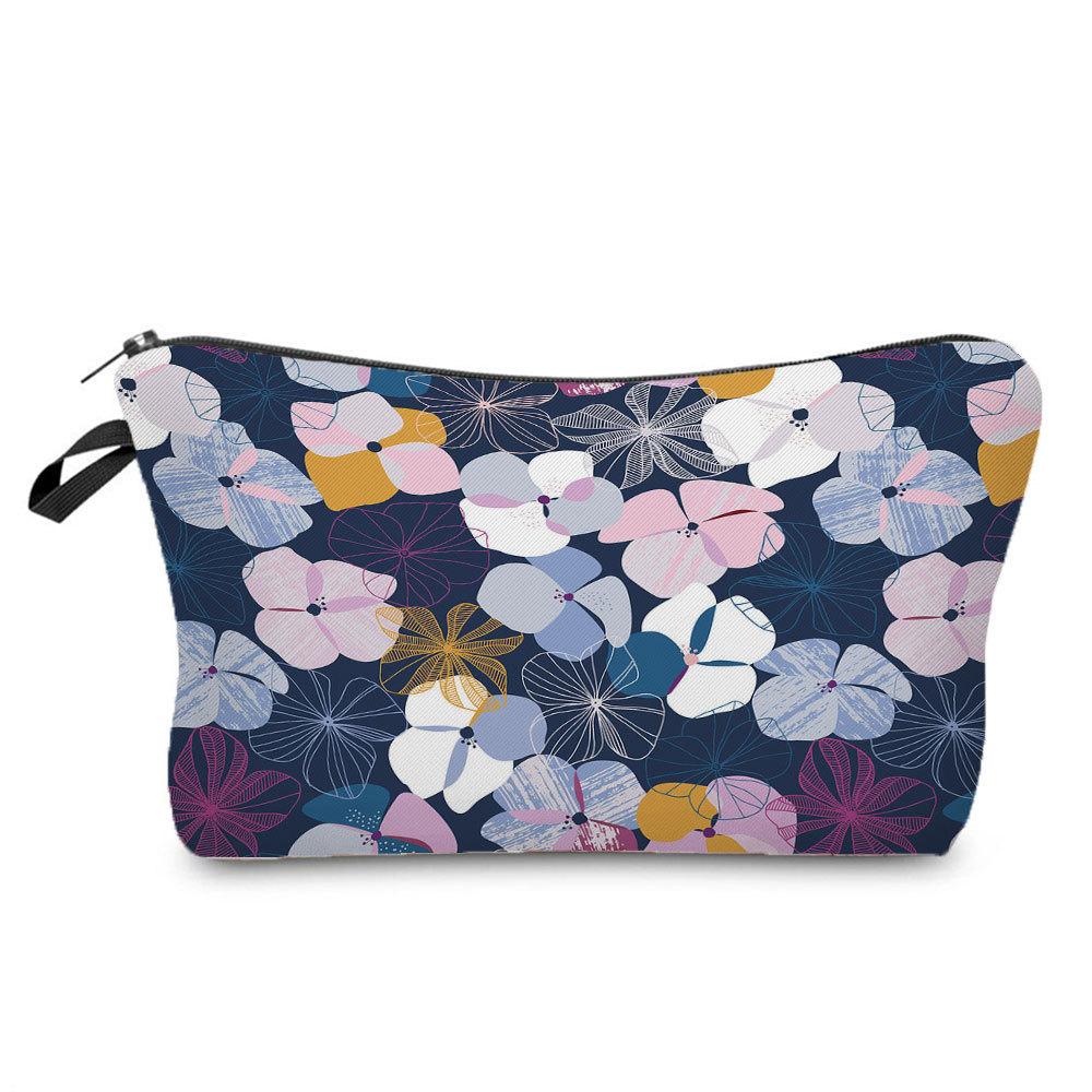 Women Flower Print Cosmetic Bag Toiletries Organize Travel Storage Case 6680