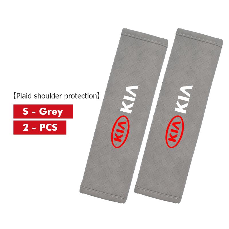 YQOF3 Leather Car Seat Belt Shoulder Pad Shoulder Strap Protection Pad For KIA Cerato Soul Venga Forte Spectra Sedona Niro Cadenza