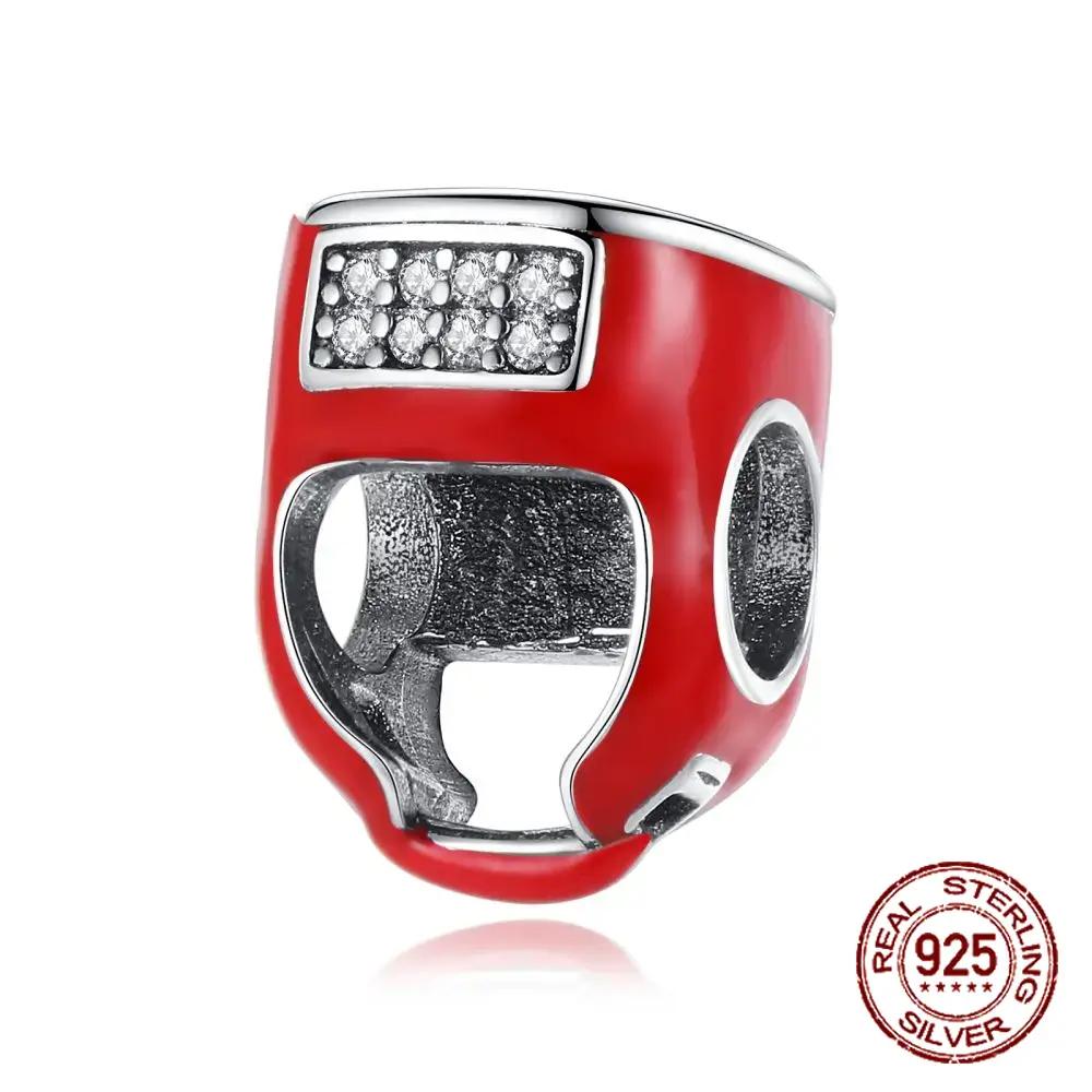 Red Color Series Charms Beads Copper Blood Heart Love Car Strawberry Fruit Dangle Fit Original Bangle Bracelet Diy Jewelry