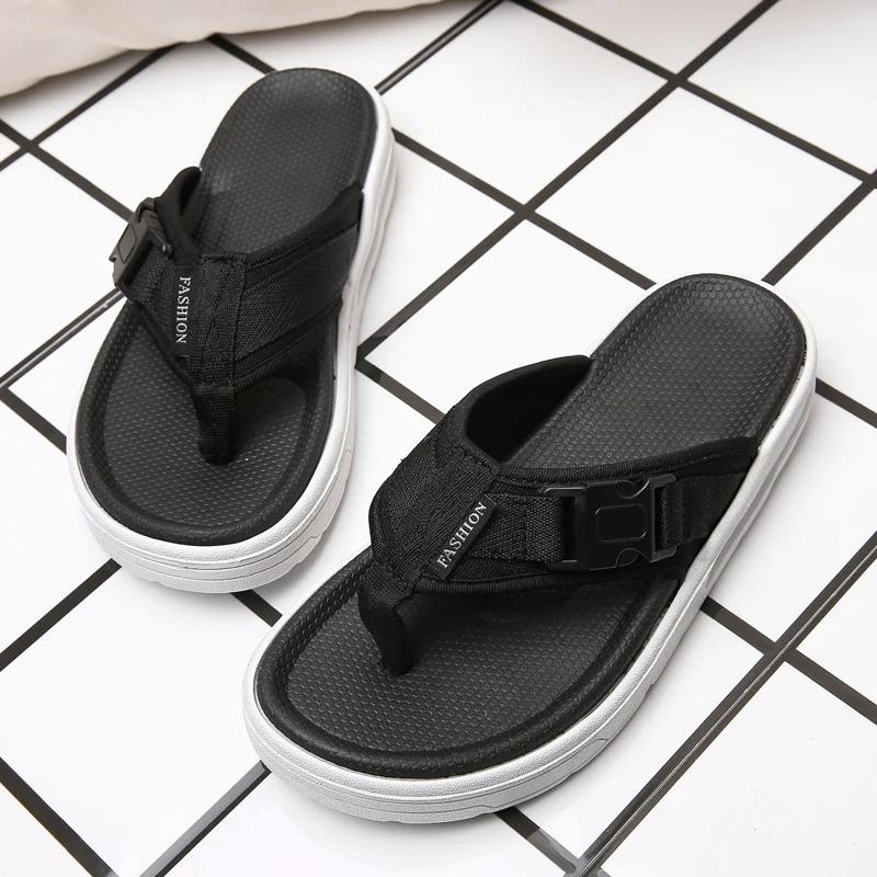 Fashion Mesh Flip-flops Summer Men Casual Beach Shoes Couple Outside Breathable Footwear Comfortable Sandals Anti-slip Platform Slippers