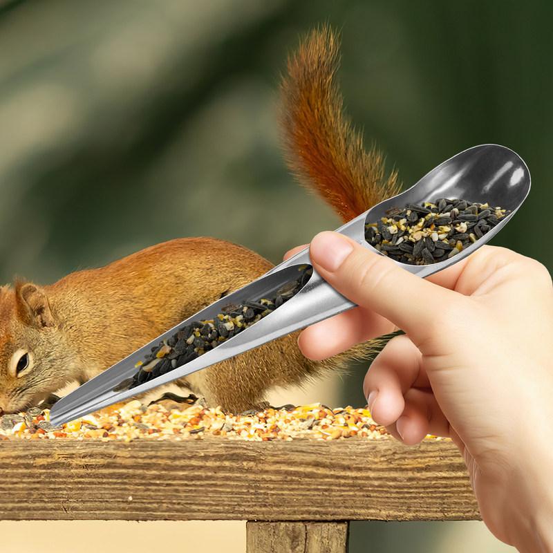 2Pcs Stainless Steel Bird Feed Scoop Parrot Feeding Tool Cage Food Added Supplies Feed Scoop Bird Supplies Pet Food Shovel