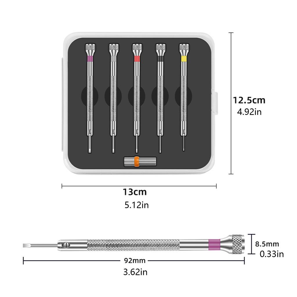 5Pcs Screwdriver Mobile Phone Clock Computer Multifunctional Maintenance Disassembly Tool Eyeglass Repair Screwdriver