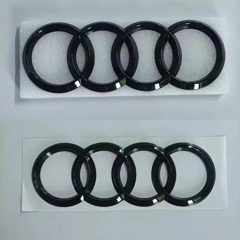 4-Ring logo ABS Silver/Black Car Hood Front Bonnet Grill Rear Trunk Emblem Badge Sticker For sq A3 A4 A5 A6 A7 Q2 Q3 Q5 Q8 TT