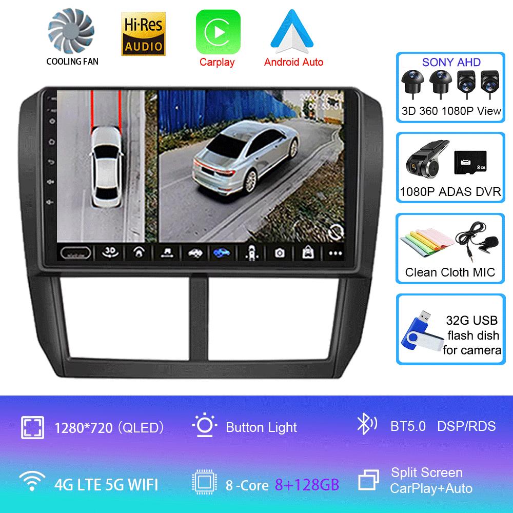 Android 14 Car Radio For Subaru Forester 3 SH 2007-2013 For Impreza GH GE 2 Din Multimedia Player 2 Din Carplay Head Unit
