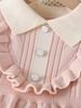 Children's Long Sleeve Knitted Princess Dress with Turn-Down Collar for Spring and Autumn