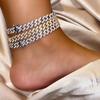 9MM Iced Out Bling CZ Miami Cuban Link Chain Anklet Rose Pink Stone Miami Anklet Silver Plated Hip Hop Women Fashion Jewelry