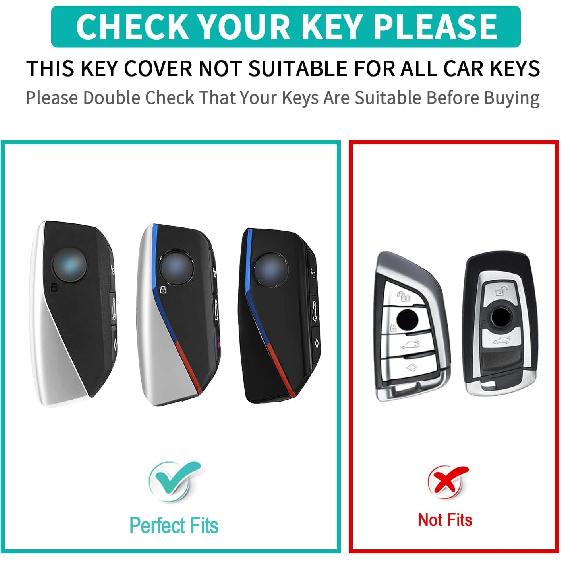 1Pcs Heavy Zinc Alloy Key Fob Cover For BMW -2025, Full Protection Remote Keychain With Carbon Fiber Pattern Compatible With BMW New 5/7 Series X1 X5