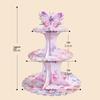 Butterfly Flower Cartoon Paper Cake Stand - Three-Tier for Birthday Parties
