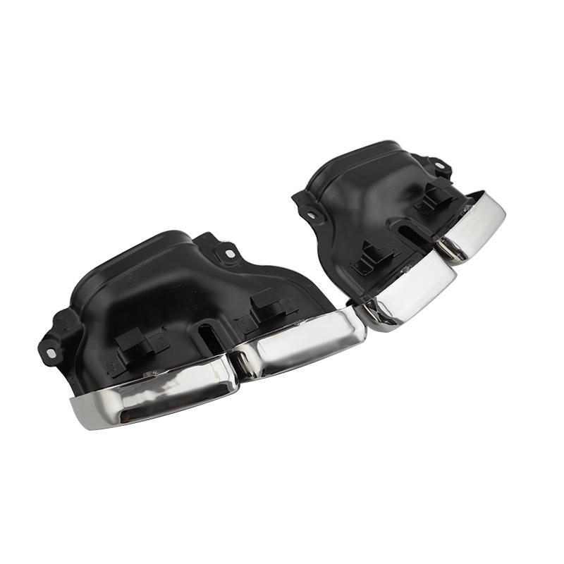 For 2014-2020 Mercedes S-Class W222 exhaust pipe upgrade AMG 63 black square mouth quad outlet muffler tip nozzle tailpipe