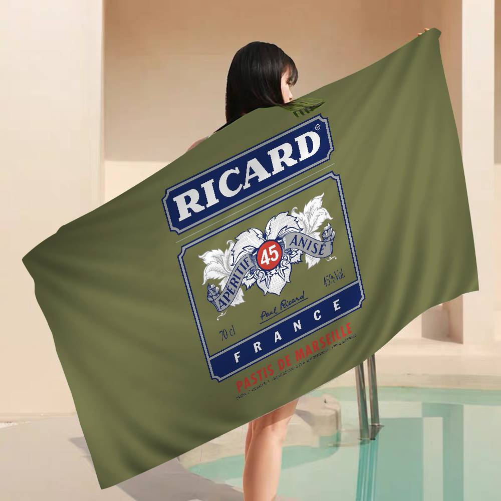 R-Ricard-S LOGO Microfiber Beach Towel Absorbent Quick Dry Soft Yoga Swimming Resort Mountain Climbing Towel
