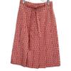 HERMES Authentic domestic product: RE EDITION1973 5H0399DQ Wool Silk H-pattern Belted Tuck Flare skirt 36 Red x whiteUsed