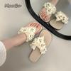 Fashion Women's Sandals Summer 2025 Outwear Fashion Flip Flops Floral Slippers Soft Sole Women Beach Slippers Size35 40 Pantuflas Mujer