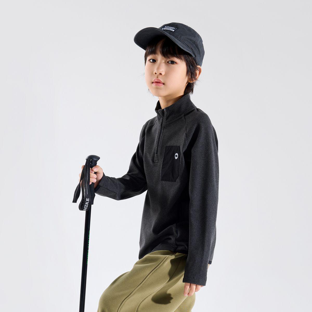 

Bluem Boys Stand-Up Collar Long-Sleeve Base Layer T-Shirt for Autumn - Warm Children s Wear 160 деревне вугілля/сірий колір