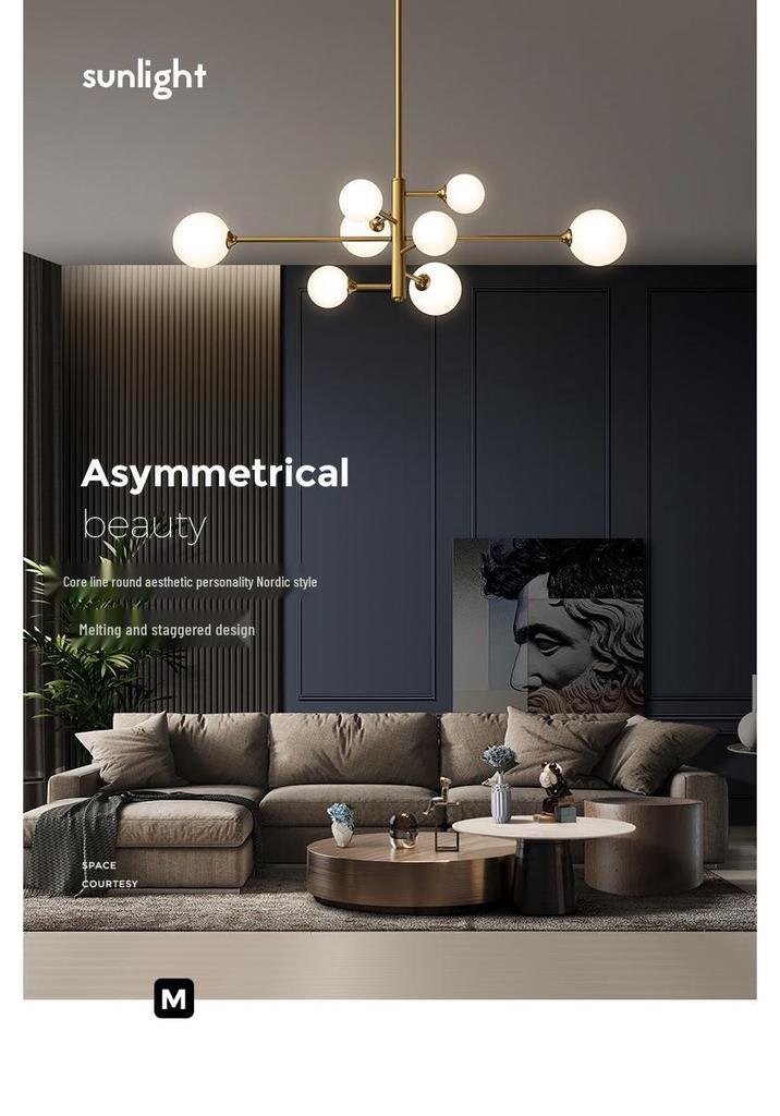 Nordic Luxury Golden Bubble Chandelier for Bedroom and Dining Room