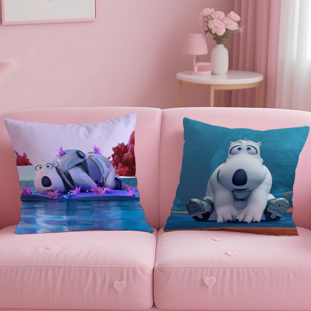 Cute B-Backkom Cushion Cover Soft Short Plush Double-Sided Printing Home Decor Machine Washable Pillow Case Gift