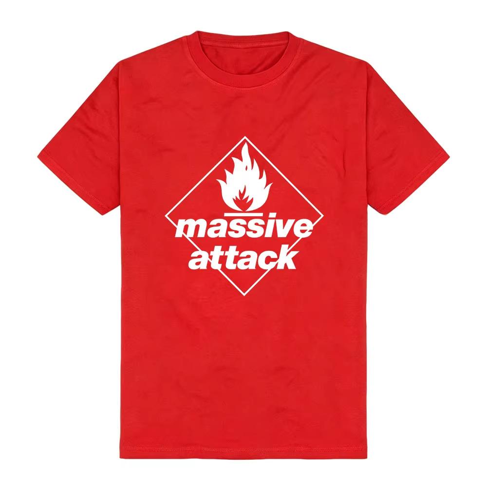 2026 Sommer Heißer Verkauf BLAUE LINIEN Logo Druck T-SHIRT Massive Attack Band Design T-Shirts Baumwolle Herren Damen T-Shirts Kurzärmelig Freizeitkleidung