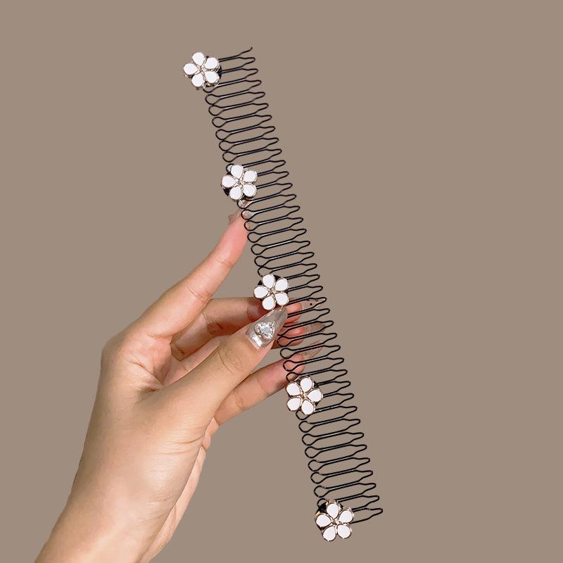 Vintage křišťálové elastické spony do vlasů Trendy černé hřebínkové spony Spona do vlasů Barrette Boční vlásenky Pro ženy Pokrývka hlavy Dětské doplňky do vlasů