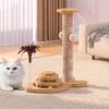 Durable Solid Wood Sisal Cat Scratching Post & Toy - Self-Entertainment and Boredom Relief for Cats
