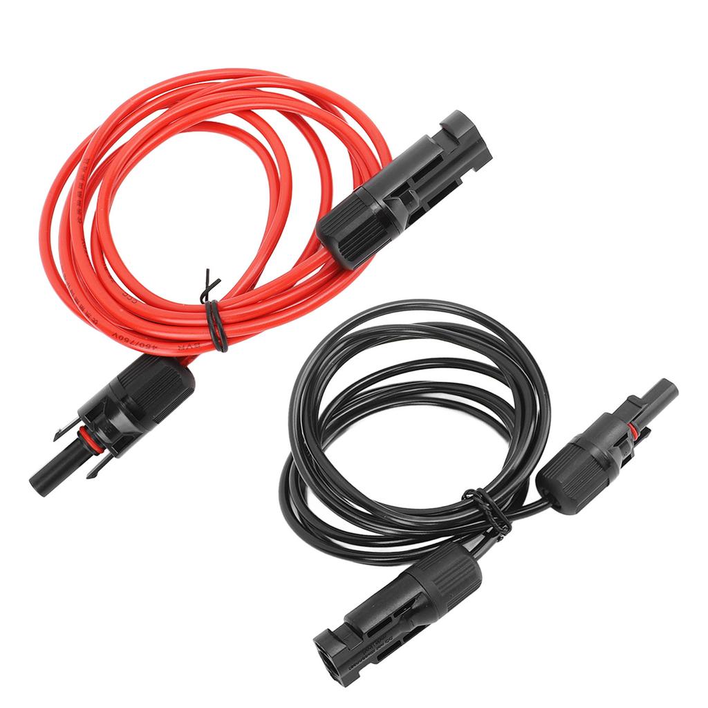 Cablu prelungitor panou solar 2m 6.6ft 12AWG cu conectori mamă și mascul, roșu și negru, 2.5mm2