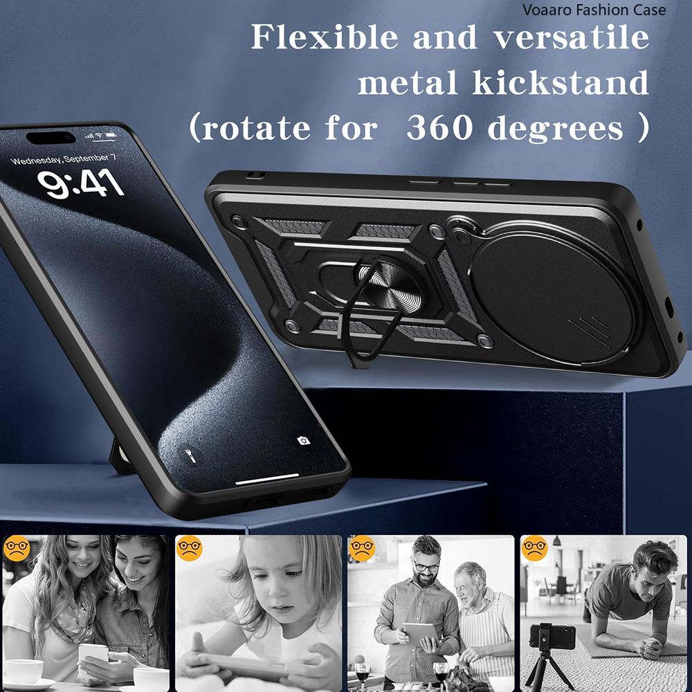 Slide Lens Armor Funda for Realme 13 Plus 5G Case Magnetic Ring Stand Cover for Realme 13 Pro 5G China P1 Speed 5G Global Case