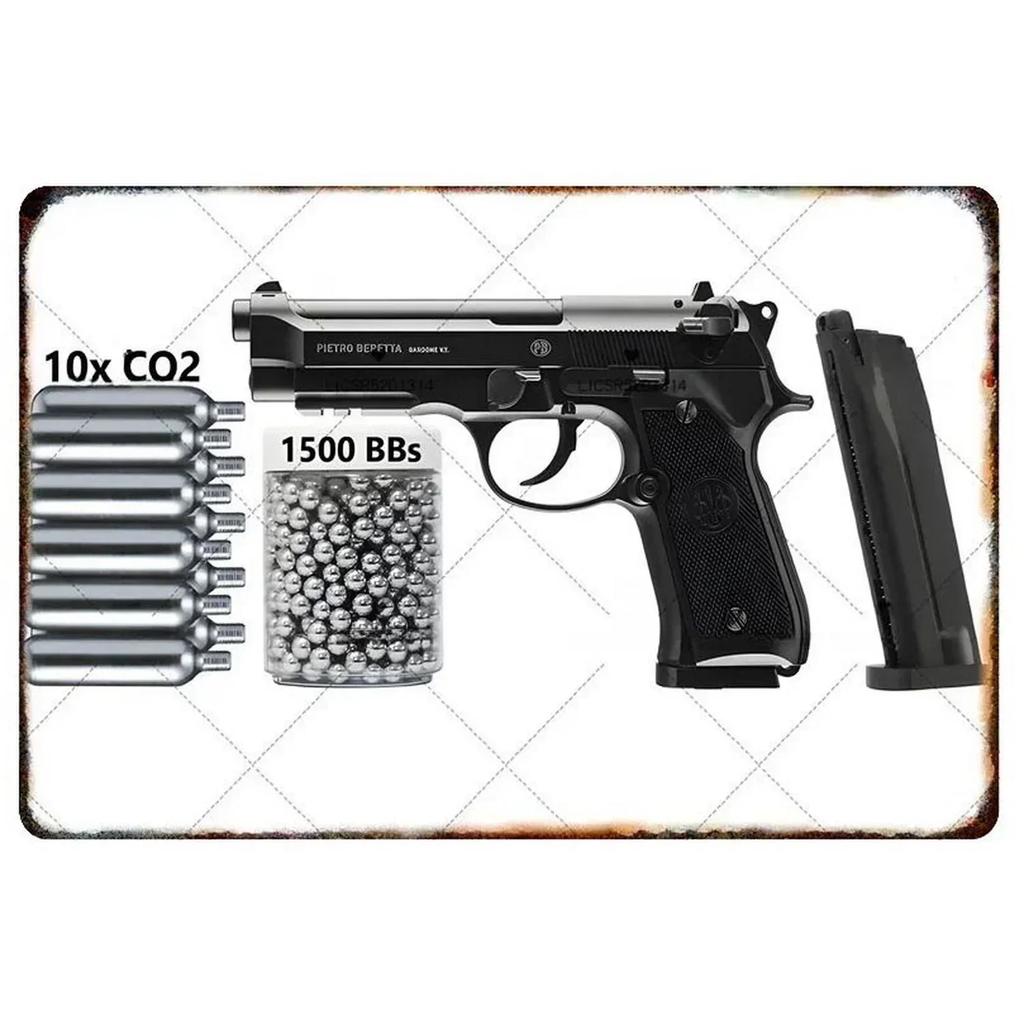 1PC Pistol Metal Signs Boasting Authentic Military Flair: A Must - Have for Adding a Touch of Rugged
