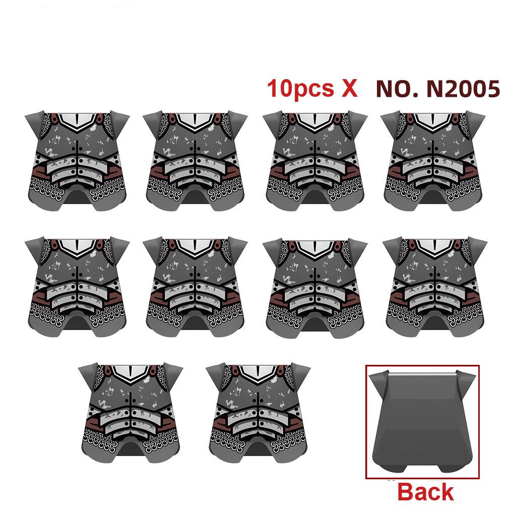 MOC Bausteinspielzeug Mittelalterliche Burg Löwe & Schwarzer Drache Ritterfigur Brustpanzer Brustplatte Rüstung Militärische Waffen Steine